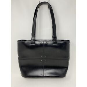 Tod's D Bag Black Leather Shoulder Bag Handbag Black Studded Vtg Italy Luxury